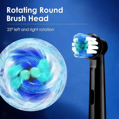 Compatible with Oral B Sonic Electric Toothbrush Smart Ultrasonic Dental Teeth Whitening Rechargeable Adult Tooth Brush 3 Head - ShoreCo.Shop