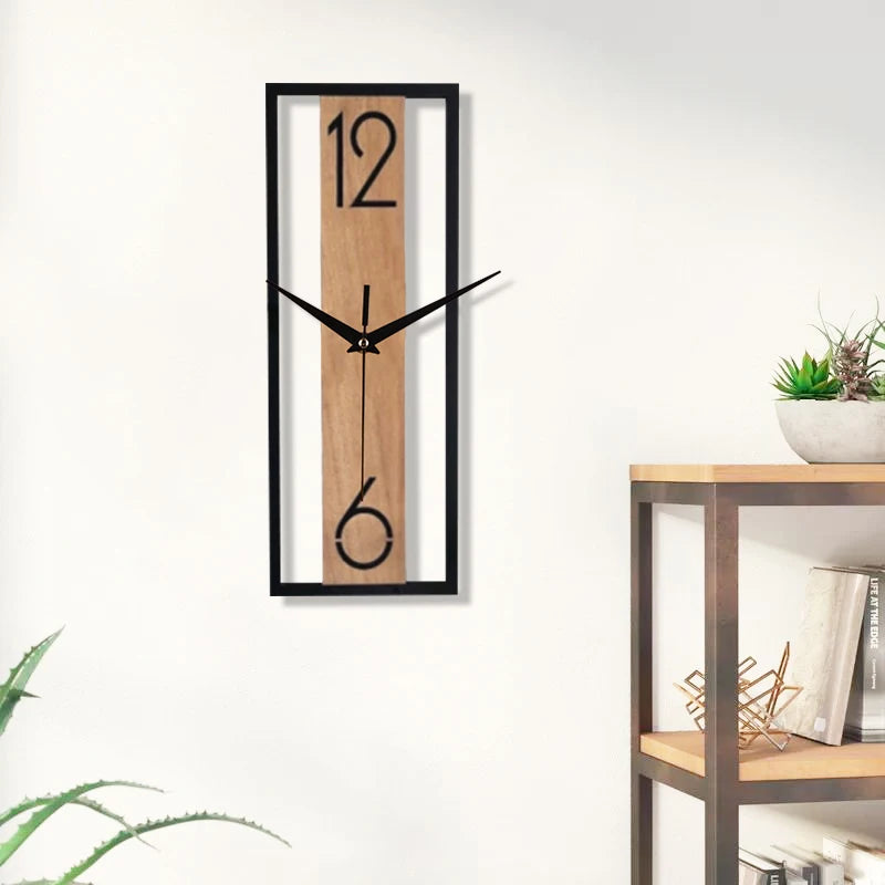 Rectangular wood grain wall clock for quiet decoration in homes and offices used in living rooms bedrooms and dining rooms    Home Decor Supply | Online Retail | ShoreShopper.com
