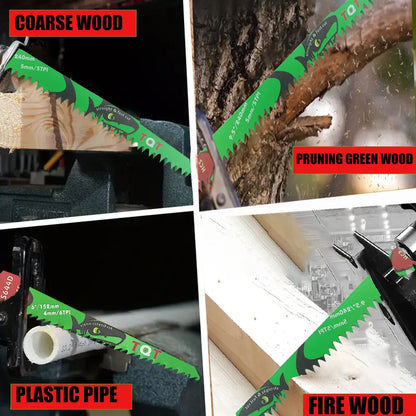 10Pcs 6-9.5-12 Inch Long Reciprocating Saw Blades 5-6Tpi Hcs 150mm Saber Blades for Cutting Wood Pvc for Bosch Makita Dewalt DIY Tool - ShoreCo.Shop