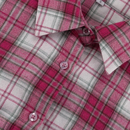 Pink Plaid Shirt for Women in Europe and America New Versatile Loose Shirt for Women Removable Long-sleeved Lapel Top    Home Decor Supply | Online Retail | ShoreShopper.com