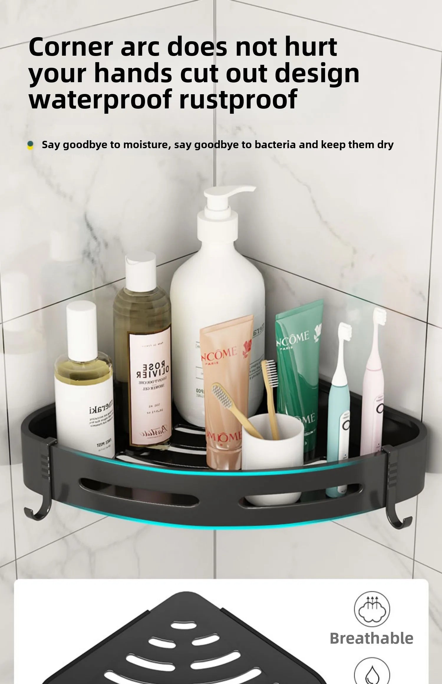 3/2/1 PCS Strong Adhesive No Drill Shower Shelf Storage Upgraded Waterproof Bathroom Organizer Shampoo & Towel Holder Wall Mount    Home Decor Supply | Online Retail | ShoreShopper.com