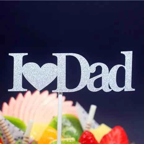 I Love Dad Happy Father's Day Happy Birthday Cake Flag Topper For Birthday Father's Day Party Cake Baking Decor Multi Colors