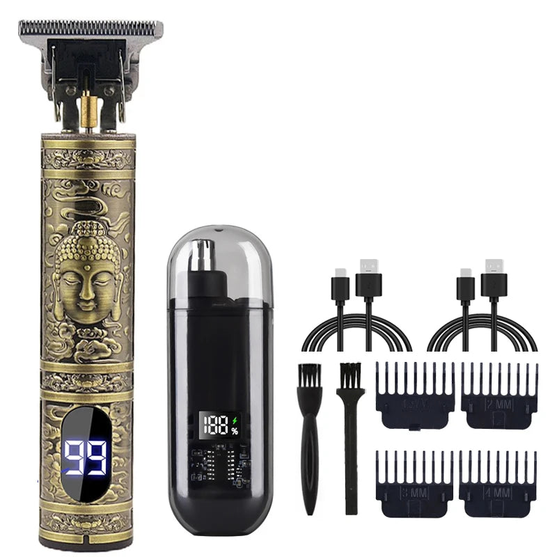 Adjustable Hair Trimmer T9 Vintage Hair Clipper Electric Beard Trimmer Hair Length Adjustable Haircut Machine Kit Boyfriend Gift - ShoreCo.Shop