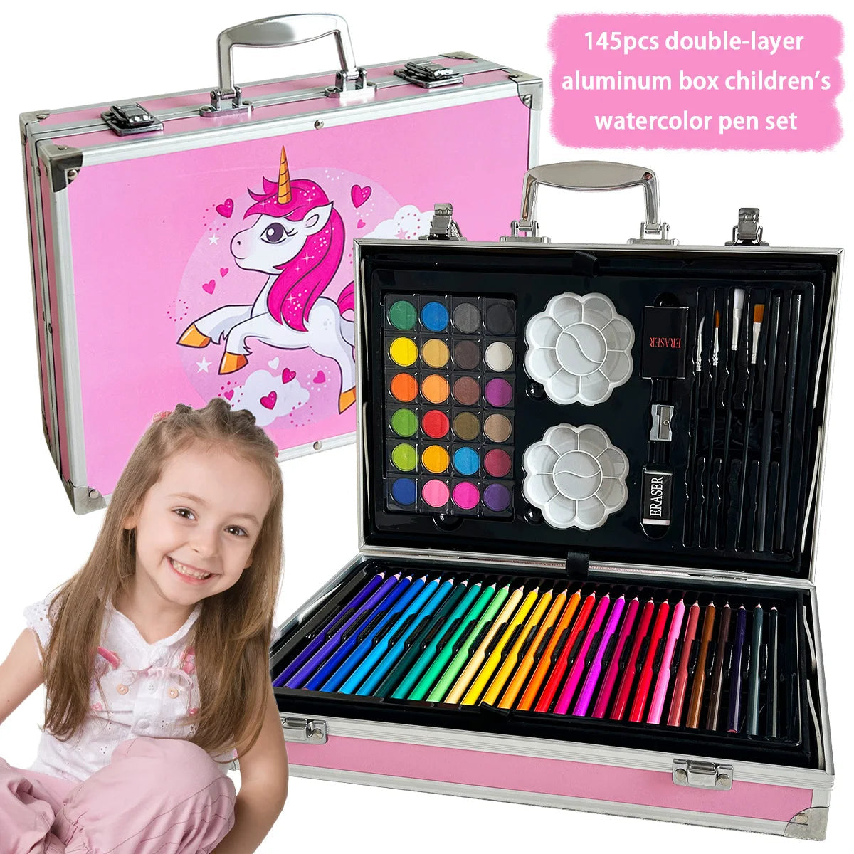 145 aluminum box art supplies for elementary school students, painting tools, children's brush sets, Christmas and New Year gift    Home Decor Supply | Online Retail | ShoreShopper.com