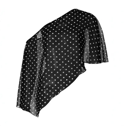 Beach Wear Transparent Sunscreen Cover-up Polka Dot Cloak Clear Cover Shirt Loose Fit Short Sheer Top Off Shoulder Blouse Beach    Your Coastal Marketplace | Shoreshopper.com