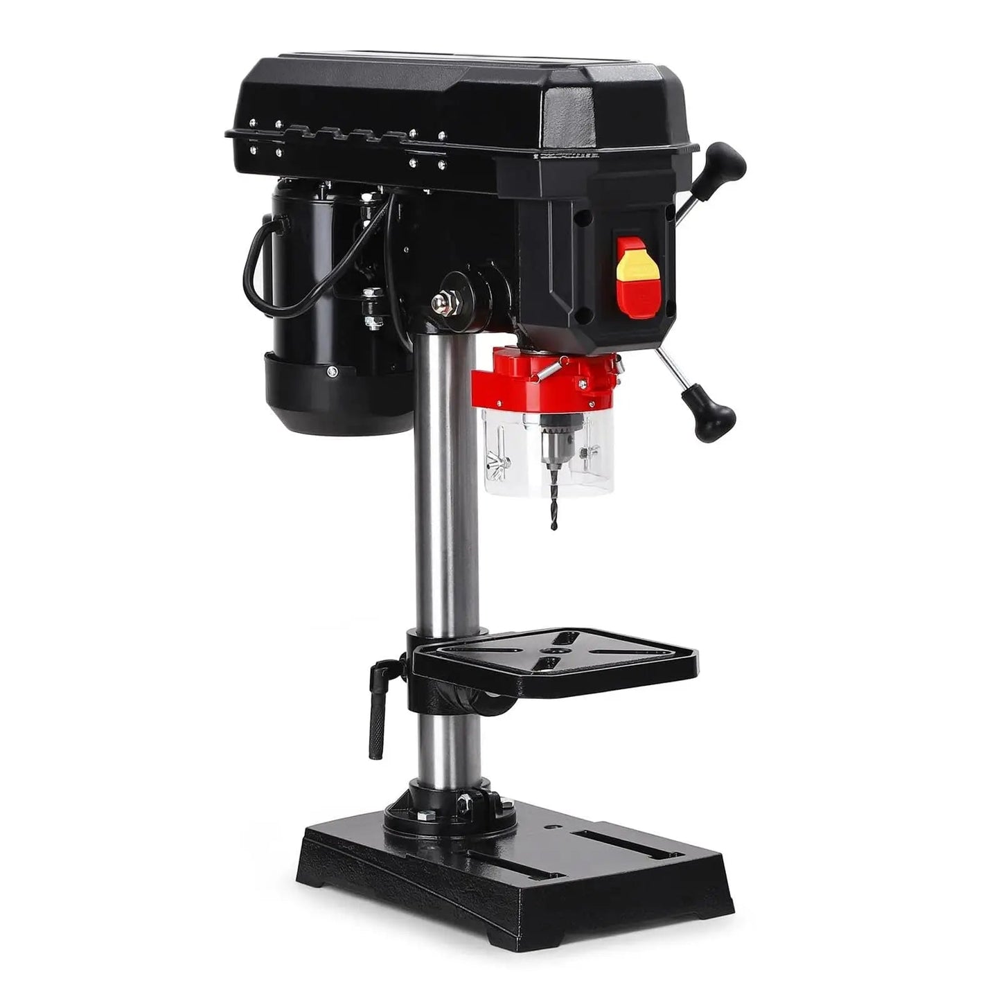 8 Inch Bench Drill Press, 2.5Amp, 5 Speed Adjustable, Swing Distance 0-45° Tilting, Controls Benchtop for Wood, Metal Drilling    Home Decor Supply | Online Retail | ShoreShopper.com