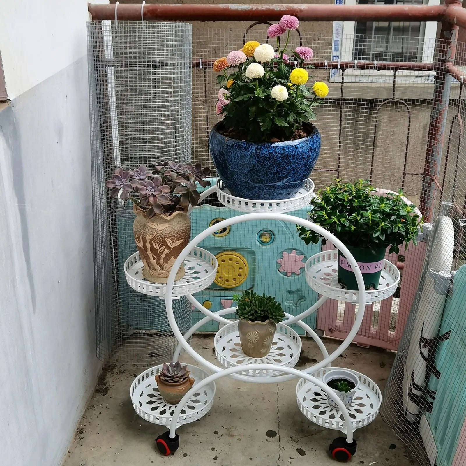 Metal Plant Stands 6 Pots Plants Flower Stand for Patio Garden Living Room Corner Balcony Bedroom Black / White    Home Decor Supply | Online Retail | ShoreShopper.com
