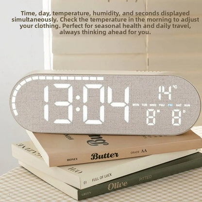 Minimalist Design Digital Wall Clock Silent Operation Nordic Style Alarm Clock Temperature Date Display Hanging Mount    Home Decor Supply | Online Retail | ShoreShopper.com