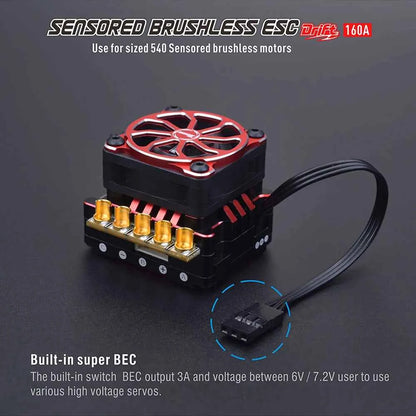 Rocket RC Brushless Motor Thunder 540 Sensored 10.5T 13.5T 3.175 mm Shaft for 1/10 RC Racing Drift Car Parts Surpass Hobby
