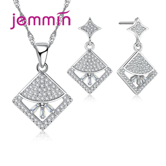 Classic Genuine 925 Sterling Silver Jewelry Sets Bridal Jewelry Woman Necklace Earring Sets New Arrival Wedding Engagement Gifts    Home Decor Supply | Online Retail | ShoreShopper.com