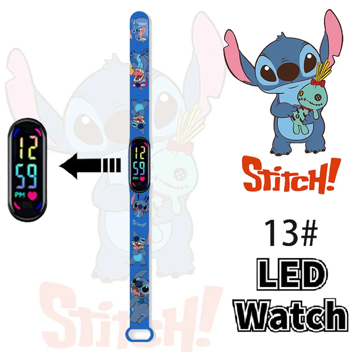 Disney Stitch Digital Kids' Watches Anime Figures LED Luminous Watch Touch Waterproof Electronic Sports Watch Kids Birthday Gift    Home Decor Supply | Online Retail | ShoreShopper.com