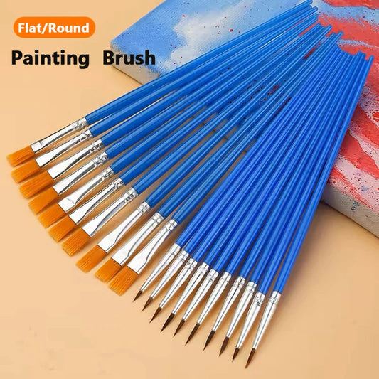 10/20/50Pcs Painting Brushes Set Art Round / Flat Brushs Nylon Hair Paint Brushes Pen for Oil Acrylic Watercolor Art Supplies    Home Decor Supply | Online Retail | ShoreShopper.com