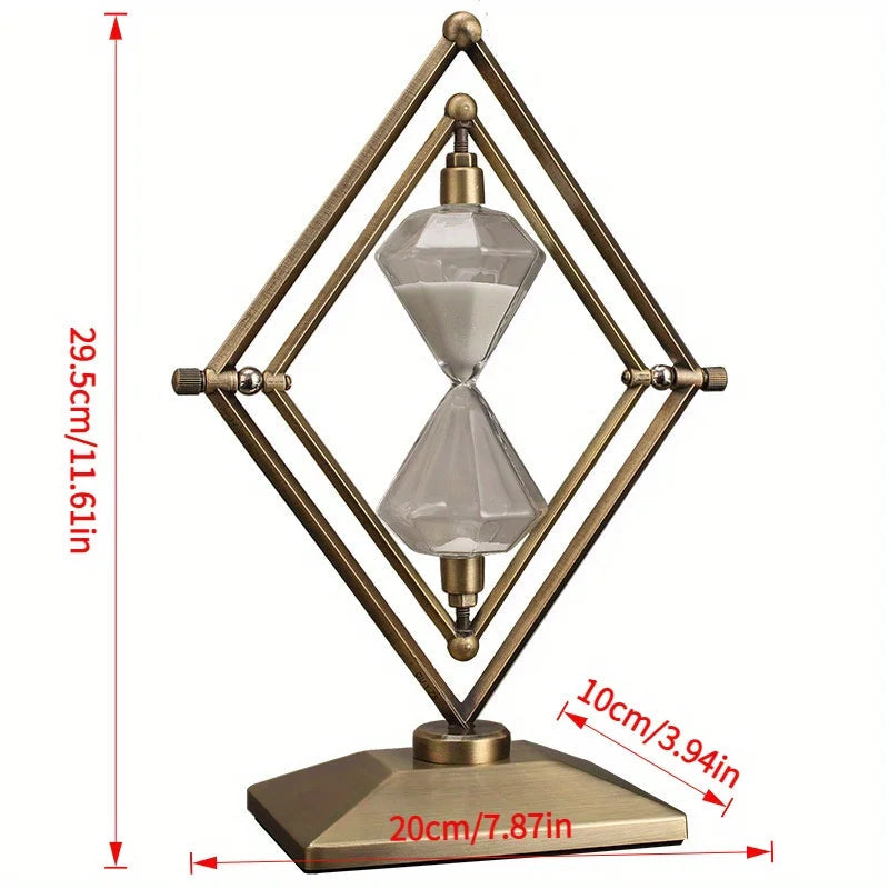 [Luxury Hourglass Timer] 30 Minutes Luxury Modern Geometric Hourglass Timer Ornament | Office Desk Decoration Display    Home Decor Supply | Online Retail | ShoreShopper.com