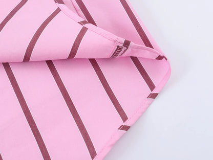 HH Women Spring Casual Shirt Pink Striped Lapel Long Sleeve Single Breasted Fashion Female Elegant Loose Versatile Blouse Mujer    Your Coastal Marketplace | Shoreshopper.com