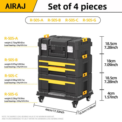 AIRAJ MultiFunctional Tier Stackable Rolling Plastic Portable Folding Tool Storage Box , Suitable for Garage Storage    Home Decor Supply | Online Retail | ShoreShopper.com