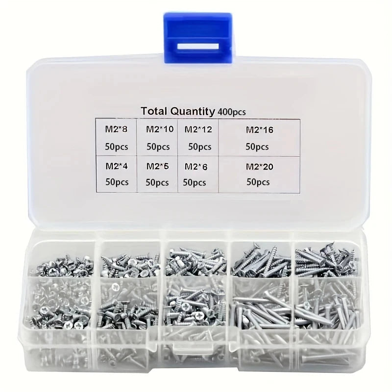 400pcs Self Tapping Wood Screws Set M2 Phillips Flat Head Sheet Metal Screw Self Tapping Screws Assortment Kit    Home Decor Supply | Online Retail | ShoreShopper.com