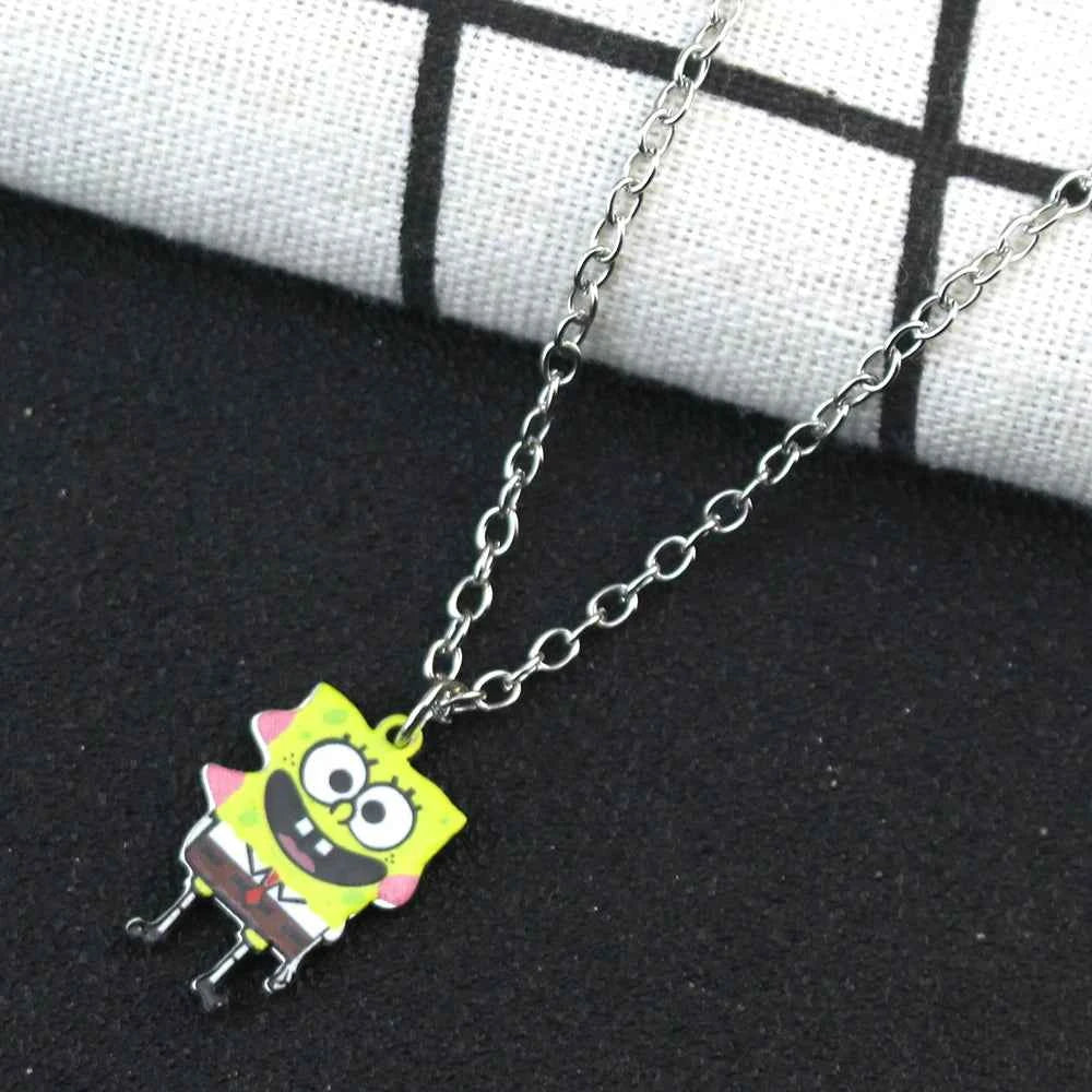 Fashion Best Friends Love Couple Pendant Necklace Cartoon Square--Pants Necklace Good Friends Friendship Jewelry Gift