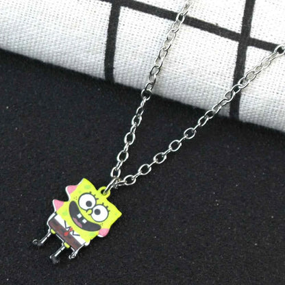 Fashion Best Friends Love Couple Pendant Necklace Cartoon Square--Pants Necklace Good Friends Friendship Jewelry Gift