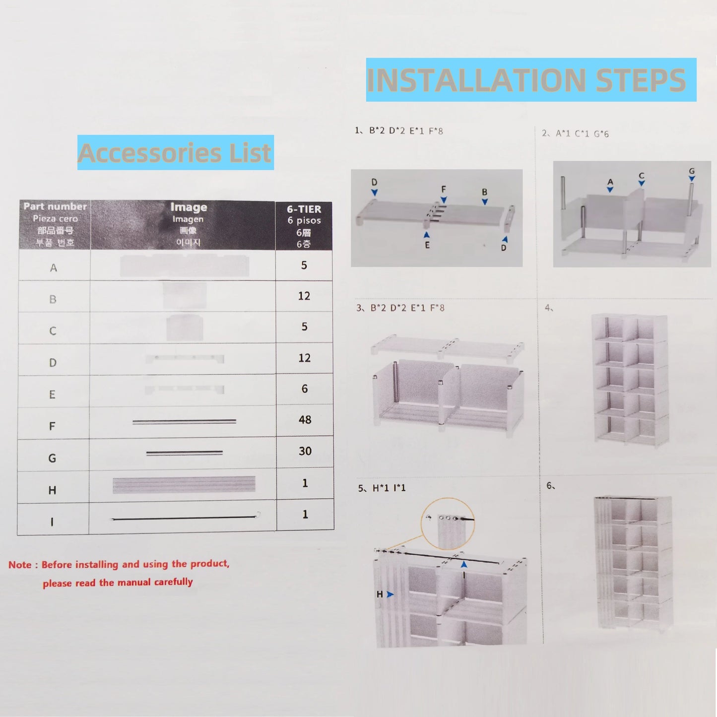6 Layers Simple Wardrobe Portable Clothes Toys Organizer Dustproof Double Row High Capacity Partition Bookshelf Bedroom Cabinet    Home Decor Supply | Online Retail | ShoreShopper.com