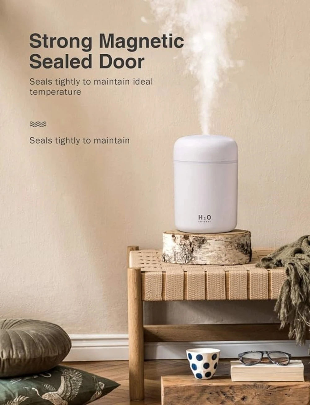 Portable Mini Air Humidifier For Bedroom,Personal Desktop,Car With Colorful Mood Lighting 2 Mist Modes And Auto Shut-Off - ShoreCo.Shop