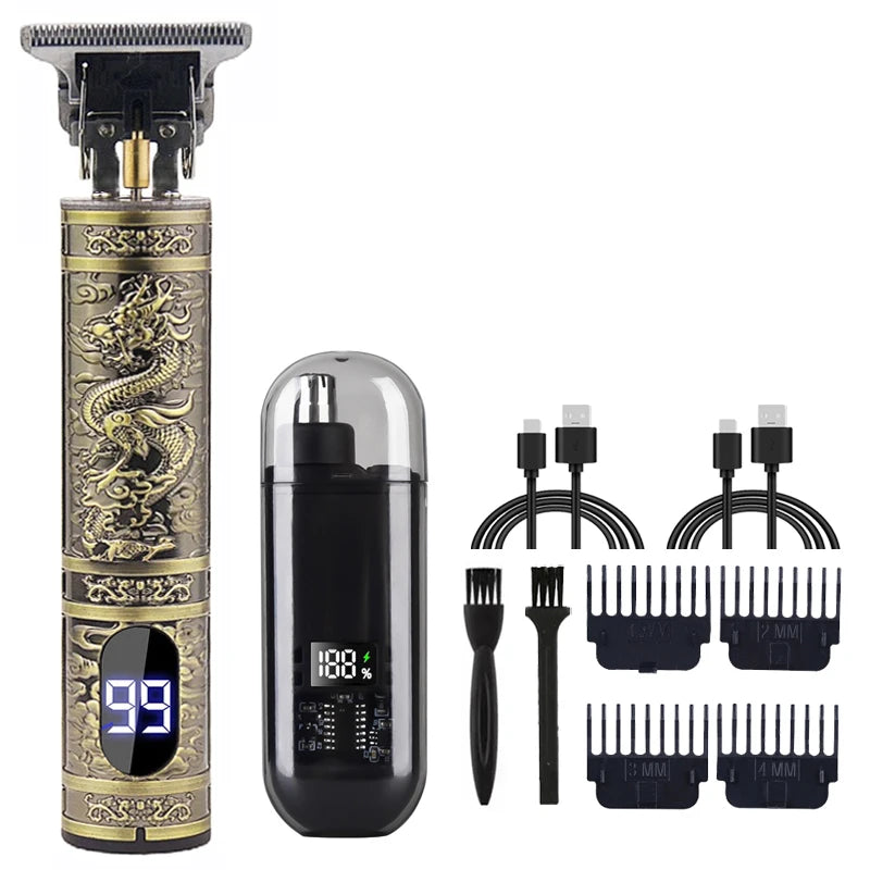 Adjustable Hair Trimmer T9 Vintage Hair Clipper Electric Beard Trimmer Hair Length Adjustable Haircut Machine Kit Boyfriend Gift - ShoreCo.Shop