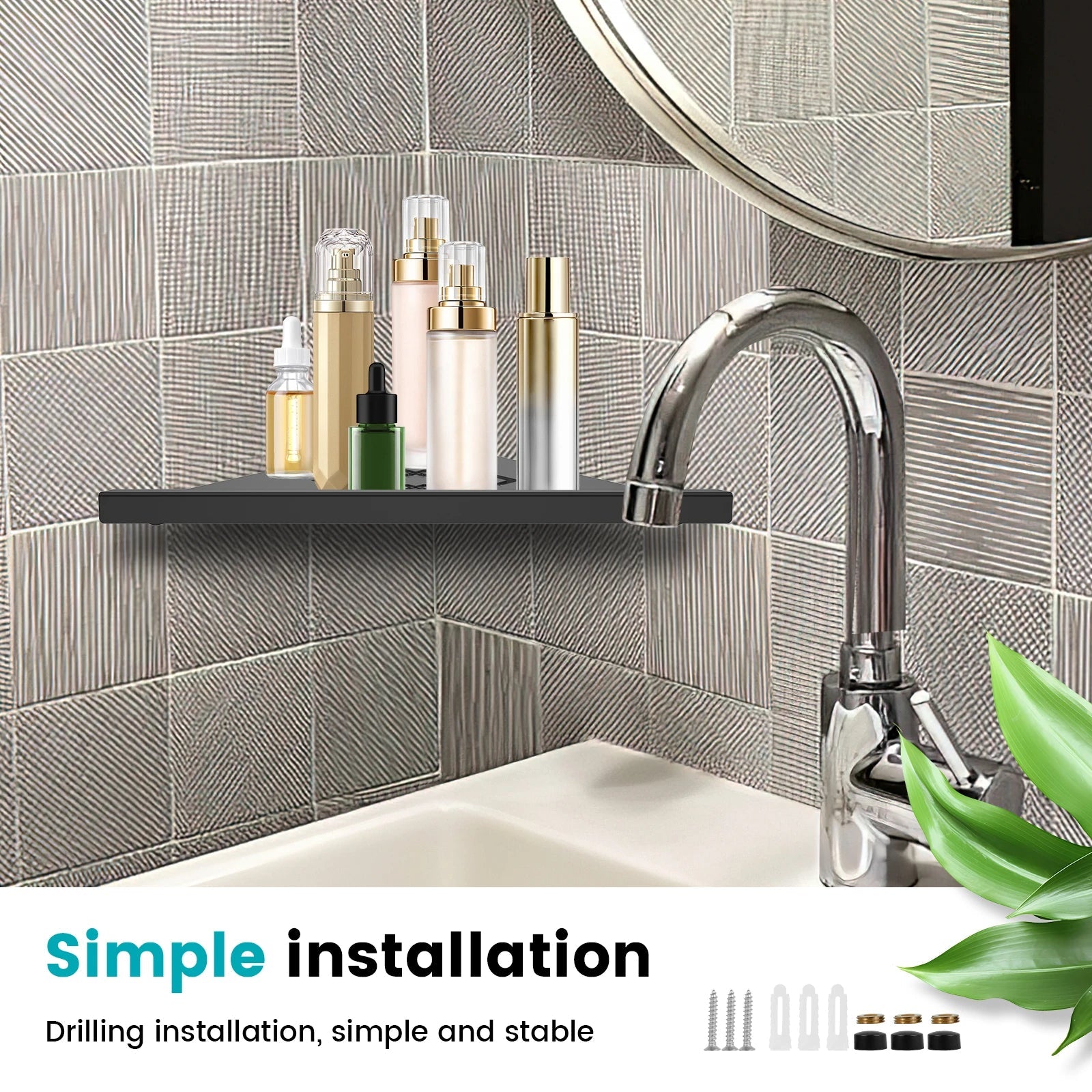 Stainless Steel Bathroom Shelf Shampoo Makeup Shower Storage Shelf Bathroom Wall Mount Corner Organizer Rack    Home Decor Supply | Online Retail | ShoreShopper.com