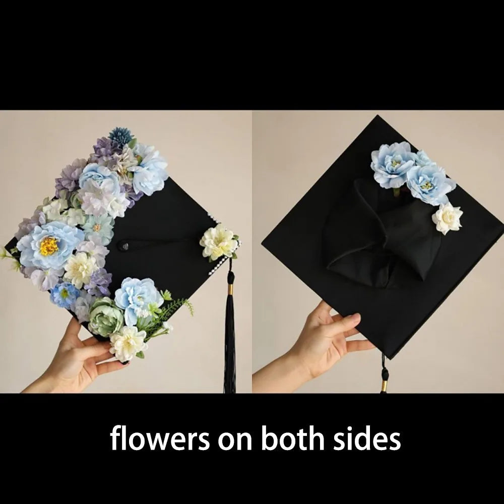 Headwear Doctor Flowers Graduation Cap Master Bachelor Trencher Cap Adjustable Fringe Mortar Board Graduation Party    Your Coastal Marketplace | Shoreshopper.com