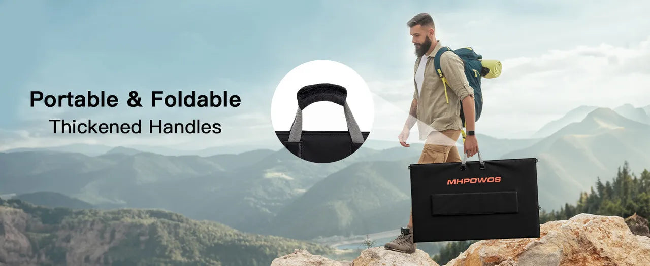 MHPOWOS 400W Portable Solar Panel, Lightweight Foldable Solar Panels with an Adjustable Kickstand, IP67 Waterproof Solar Charger    Home Decor Supply | Online Retail | ShoreShopper.com