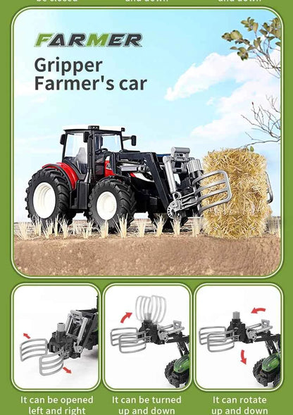 RC Farm Tractors Car 1/24 Radio Controlled Cars and Trucks 2.4G with Light Simulated Engineering Truck Model Toys for Children