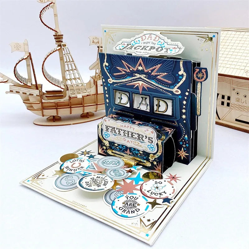 Handmade 3D Greeting Card for Father's Day - Stripe Design Thank You Dad Memorial Card Perfect Father's Day Gift    Your Coastal Marketplace | Shoreshopper.com
