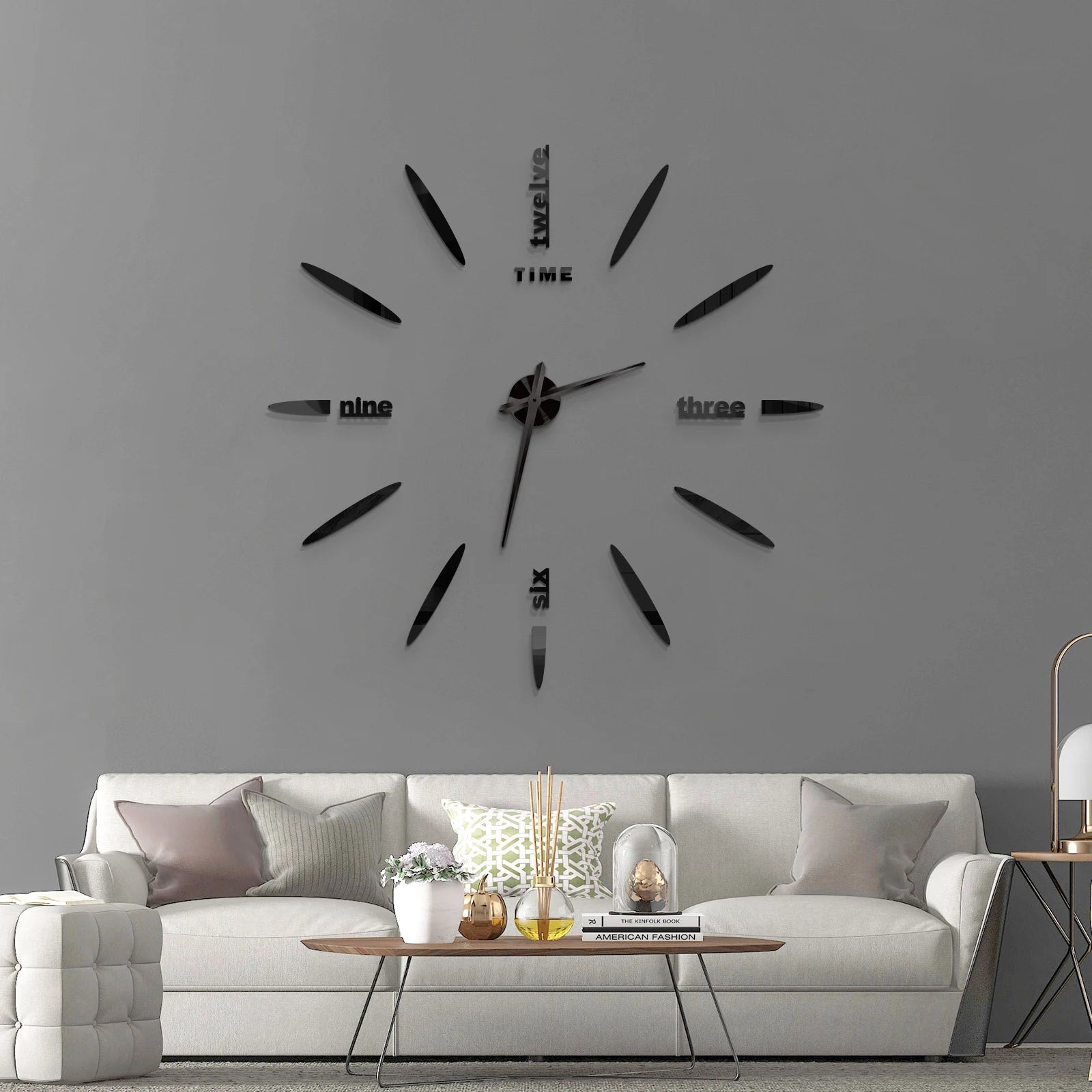Large Wall Clock Quartz Needle 3D DIY 27" 37" or 47" Wall Clock    Home Decor Supply | Online Retail | ShoreShopper.com