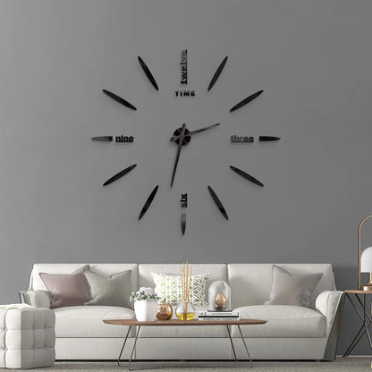 Large Wall Clock Quartz Needle 3D DIY 27" 37" or 47" Wall Clock    Home Decor Supply | Online Retail | ShoreShopper.com