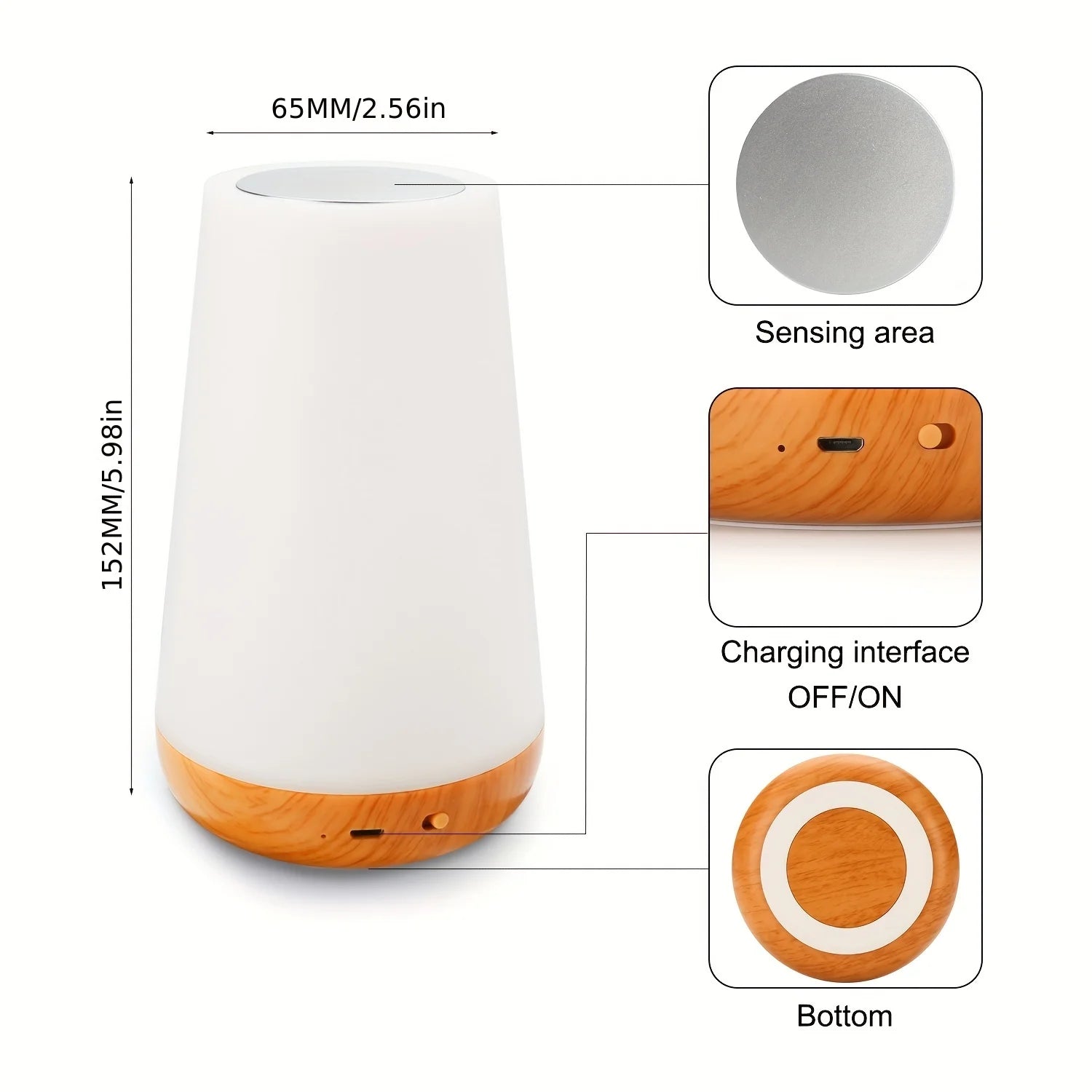 13 Color Changing Night Light Remote Control Touch USB Rechargeable RGB Night Lamp Dimmable Lamp Portable Table Bedside Lamp - ShoreCo.Shop