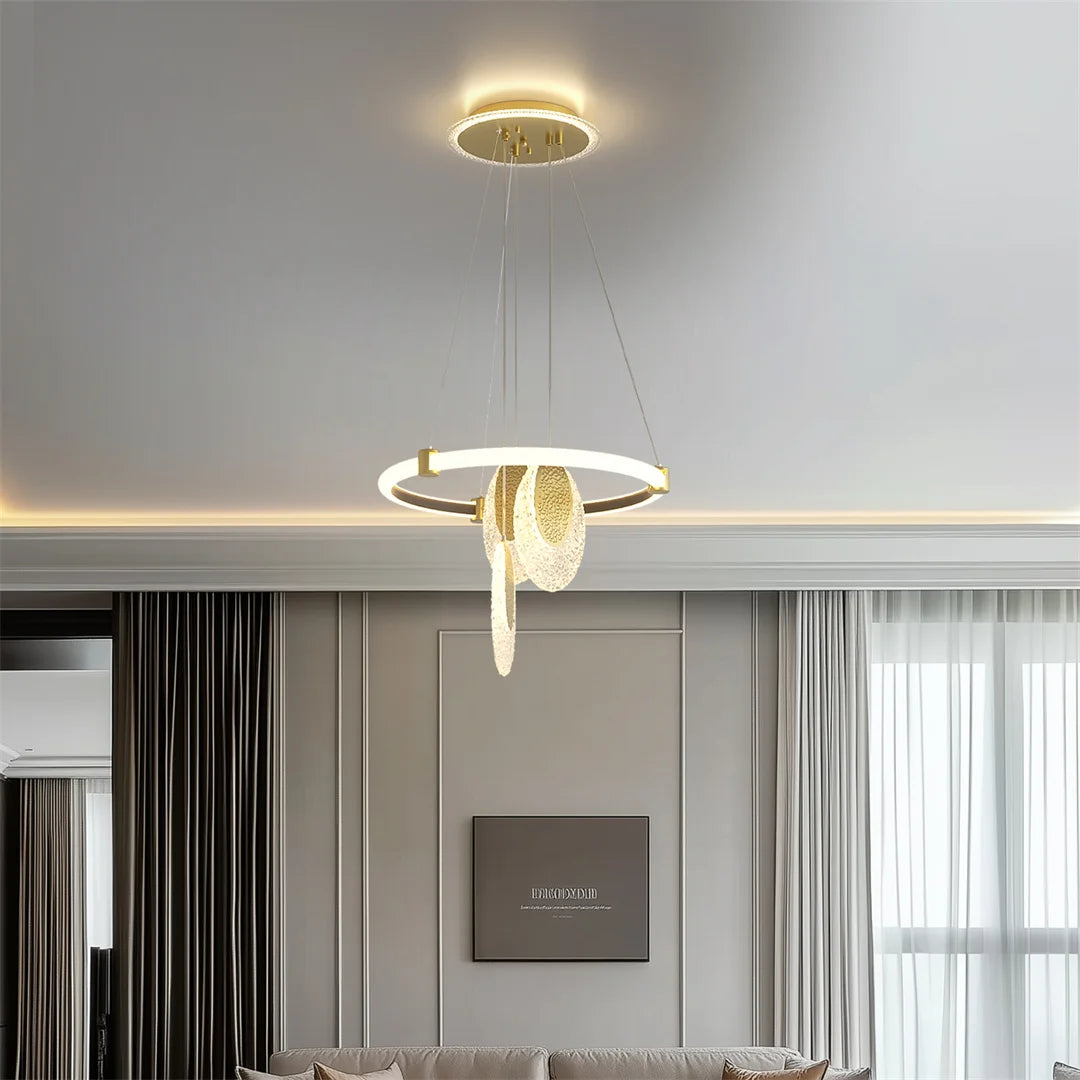 LUVODI 3-Layers LED Ceiling Lighting Fixture Art Decor Acrylic Water-drop Chandelier Pendant Lamp with 3 Color Lights    Home Decor Supply | Online Retail | ShoreShopper.com