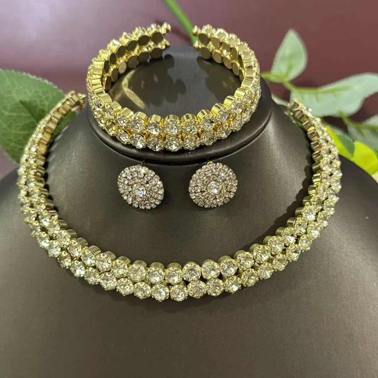 Elegant 3-Piece Crystal Jewelry Set - Rhinestone Necklace, Earrings & Bracelet    Home Decor Supply | Online Retail | ShoreShopper.com