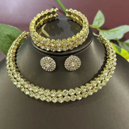 Elegant 3-Piece Crystal Jewelry Set - Rhinestone Necklace, Earrings & Bracelet    Home Decor Supply | Online Retail | ShoreShopper.com