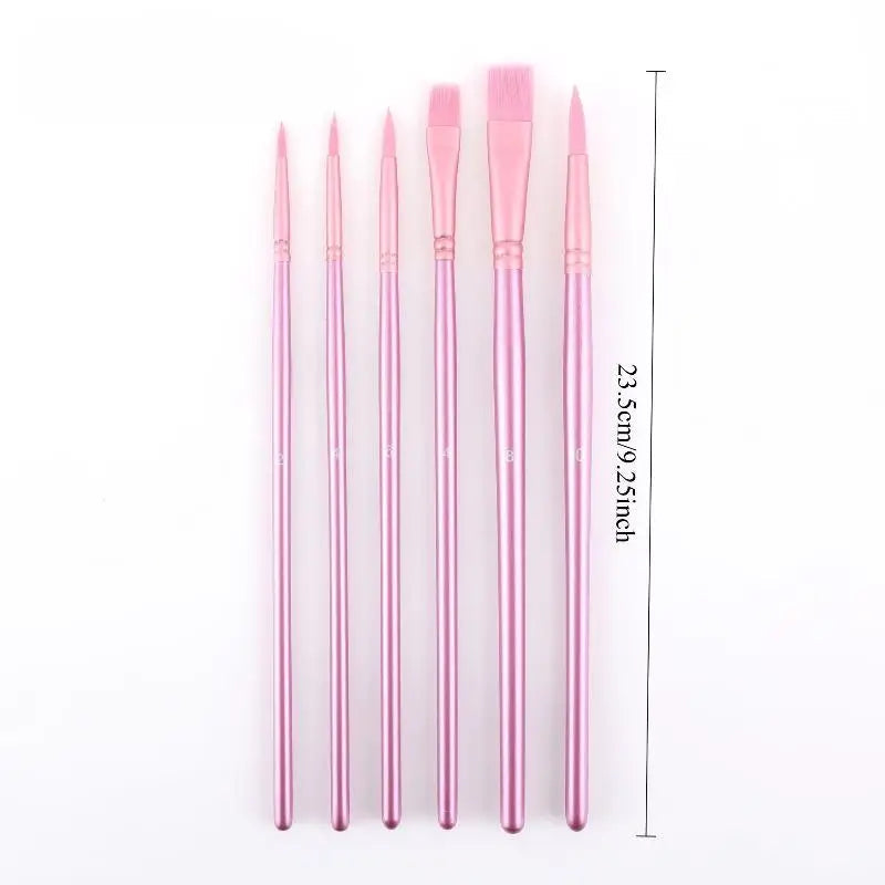 ♥Nylon Bristle Wooden Handle Pointed And Flat Watercolor Paintbrush Set For Art, Acrylic, Gouache, And Oil Painting    Home Decor Supply | Online Retail | ShoreShopper.com