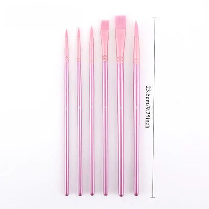 ♥Nylon Bristle Wooden Handle Pointed And Flat Watercolor Paintbrush Set For Art, Acrylic, Gouache, And Oil Painting    Home Decor Supply | Online Retail | ShoreShopper.com