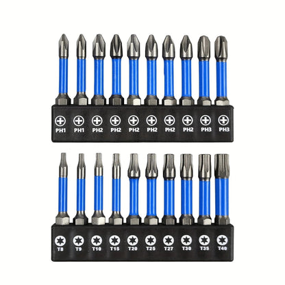 2" Impact Torx Bit PH2 Set 10pcs (TT6-TT40), 1/4" Hex-Shank S2 Steel Star Bit Set, CNC Machined Tips with Magnetism,    Home Decor Supply | Online Retail | ShoreShopper.com