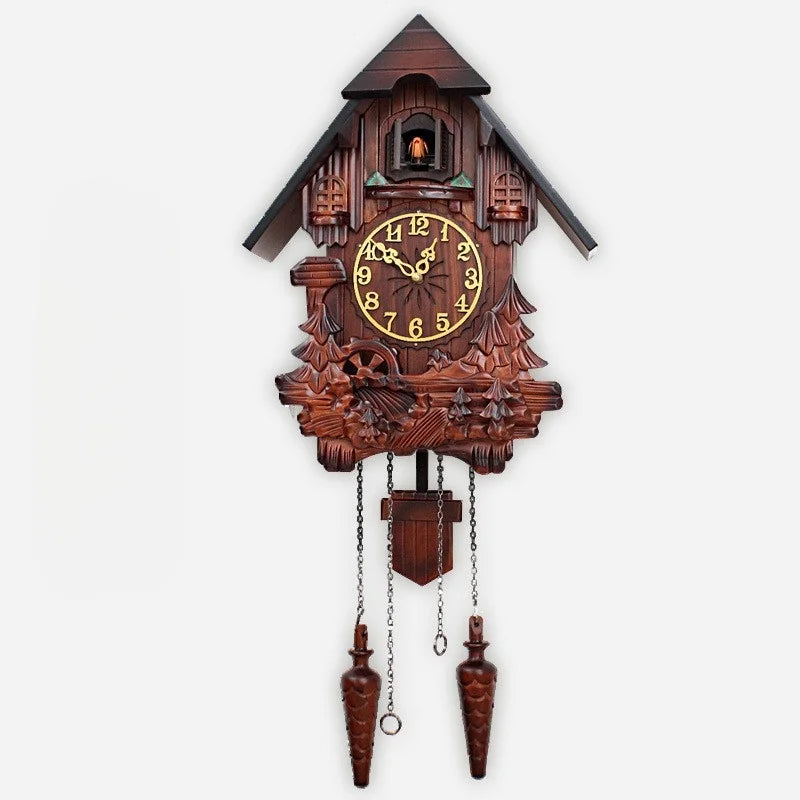 Wooden Handcrafted Cuckoo Clock for Wall with Cuccu Chimes and Swing Pendulum for Home Nordic  Decor Solid Wood Cuccu Watch    Home Decor Supply | Online Retail | ShoreShopper.com