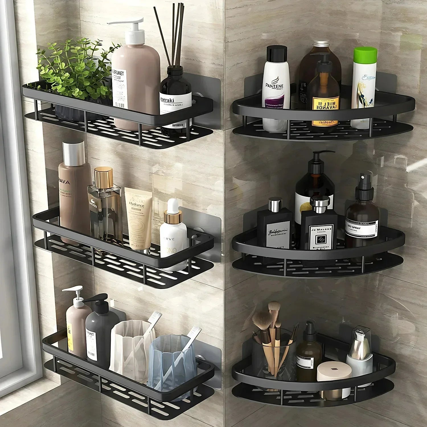 Bathroom Shelf Kitchen Storage Organizer Aluminum Alloy Shampoo Rack Shower Shelf Bathroom Accessories No Drill Shelf    Home Decor Supply | Online Retail | ShoreShopper.com
