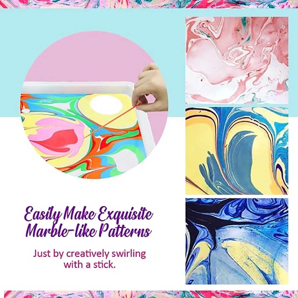 6ml Water Marbling Paint Kit Water Art Paint Set With Sketch Paper Arts Crafts For Girl Boy Creative Activities 6 Color    Home Decor Supply | Online Retail | ShoreShopper.com
