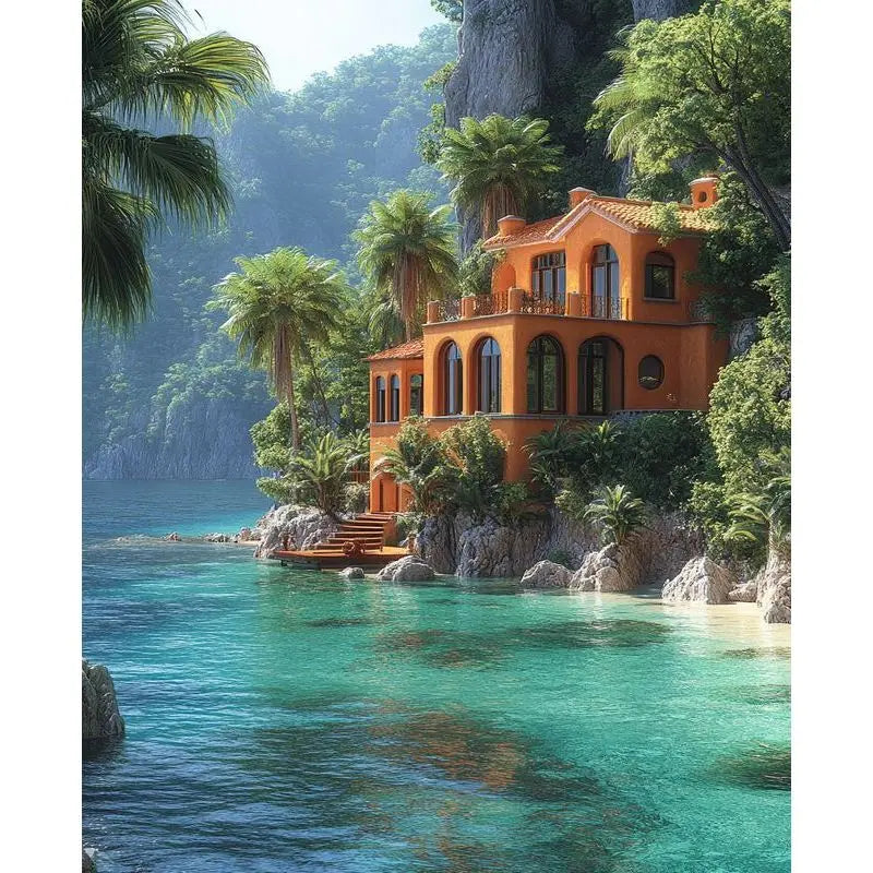 CHENISTORY Paint By Number House Landscape Kits Drawing On Canvas DIY Pictures By Number HandPainted Gift Home Decoration    Home Decor Supply | Online Retail | ShoreShopper.com