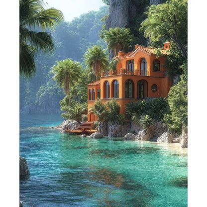 CHENISTORY Paint By Number House Landscape Kits Drawing On Canvas DIY Pictures By Number HandPainted Gift Home Decoration    Home Decor Supply | Online Retail | ShoreShopper.com