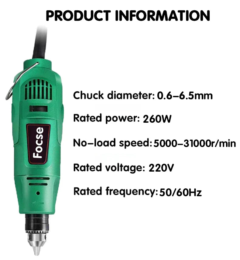 Dremel 260W Power Engraver Electric Mini Drill Tool Variable Speed Engraving Pen Grinding Machine Accessories - ShoreCo.Shop