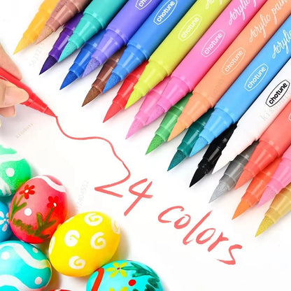 36 Colors Pastel Acrylic Paint Pens  Brush Markers for Wood Canvas Stone Rock Painting Glass Ceramic Fabric Metal Art Supplies    Home Decor Supply | Online Retail | ShoreShopper.com