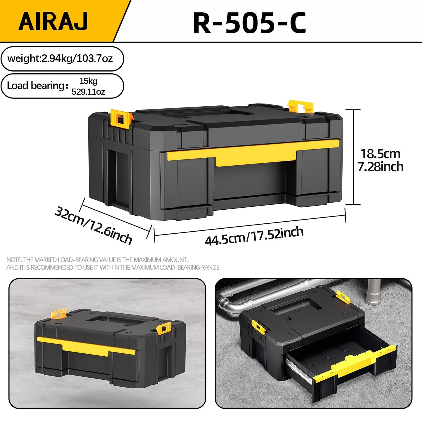 AIRAJ MultiFunctional Tier Stackable Rolling Plastic Portable Folding Tool Storage Box , Suitable for Garage Storage    Home Decor Supply | Online Retail | ShoreShopper.com