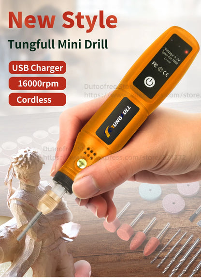 Mini Wireless Drill Rechargeable Polishing Machine DIY Mini Rotary Tool USB Engraving Tool Dremel Tool Mini Engravin Machine - ShoreCo.Shop