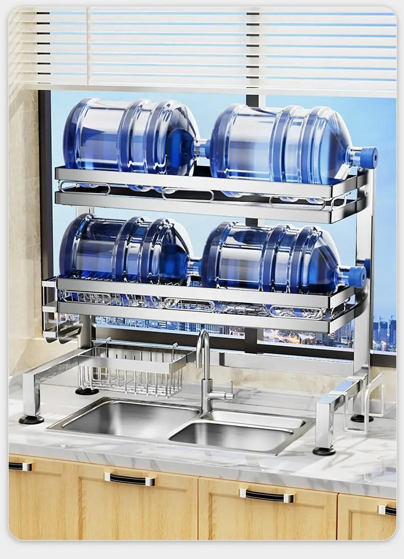 Stainless Steel Sink Shelf Bowl Drain Rack Kitchen Storage Rack Multifunctional Dish Cutlery Knife Spoon Sink Rack Set Organizer    Home Decor Supply | Online Retail | ShoreShopper.com