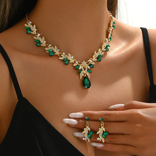 2025 Fashion Jewelry Set for Bridal Necklace Earrings Set Women Crystal Engagement Wedding Banquet Dress Accessories    Home Decor Supply | Online Retail | ShoreShopper.com